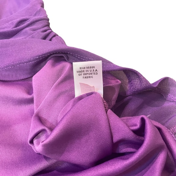 KIYONNA PLUS SIZE 3 PURPLE/MAUVE TOP W/ sheer accents & 3/4 length sleeves - Picture 10 of 13